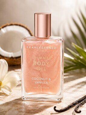 Pearlessence Shimmer Body Oil Coconut & Vanilla 5 fl oz Hydrating Glow Oil
